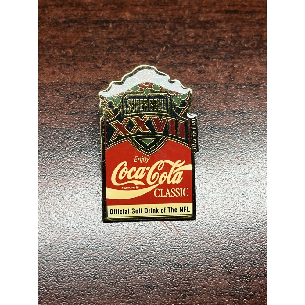 Super‎ Bowl XXVII NFL Dallas Cowboys Buffalo Bills Rose Bowl Coke Lapel Hat Pin